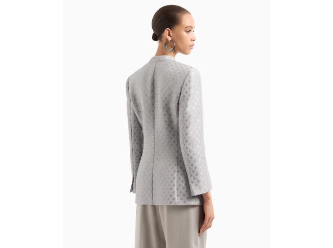 Giacca Giorgio Armani, modello Jacquard SS2025. Argento - vista 4