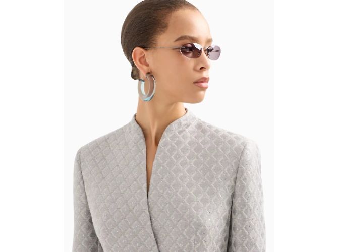 Giacca Giorgio Armani, modello Jacquard SS2025. Argento - vista 5