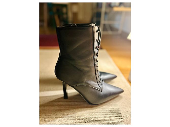 Stivaletti stringati in pelle nera Aldo Nero - vista 2