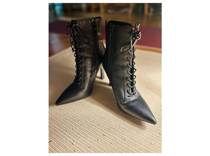 Stivaletti stringati in pelle nera Aldo Nero - vista 3