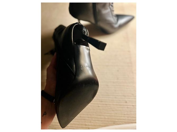 Stivaletti stringati in pelle nera Aldo Nero - vista 4