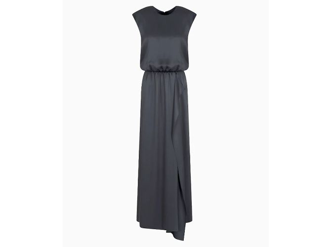 Abito da sera Giorgio Armani, modello Double Satin SS2024. Grigio - vista 4