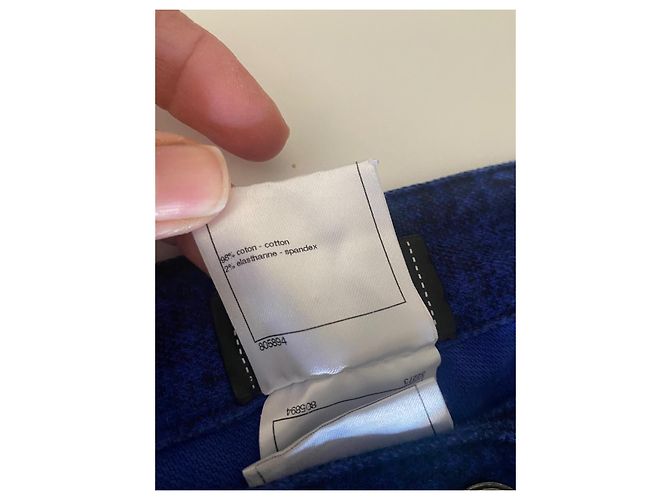 Chanel Vaqueros Azul Eléctrico y Negro Talla 38 Azul marino - vista 5