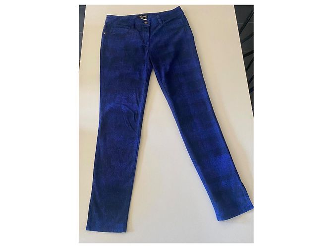 Chanel Vaqueros Azul Eléctrico y Negro Talla 38 Azul marino - vista 7