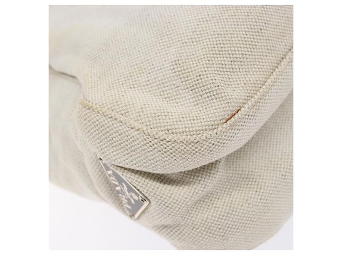 PRADA Schultertasche aus Canvas Leder Silber Weiß Auth bs28706 - Ansicht 15