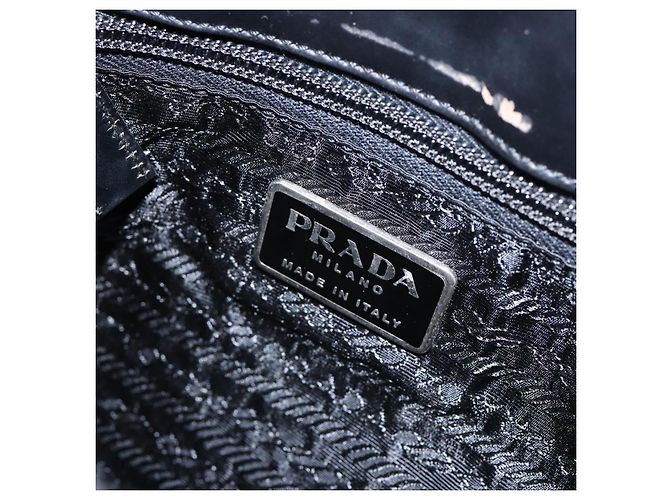 PRADA Schultertasche aus Canvas Leder Silber Weiß Auth bs28706 - Ansicht 20