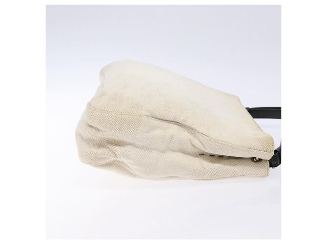 PRADA Schultertasche aus Canvas Leder Silber Weiß Auth bs28706 - Ansicht 3
