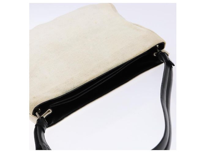PRADA Schultertasche aus Canvas Leder Silber Weiß Auth bs28706 - Ansicht 6