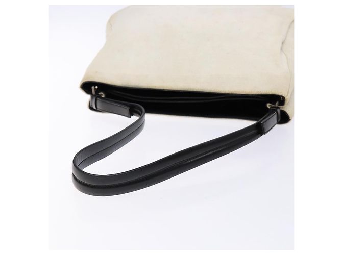 PRADA Schultertasche aus Canvas Leder Silber Weiß Auth bs28706 - Ansicht 7