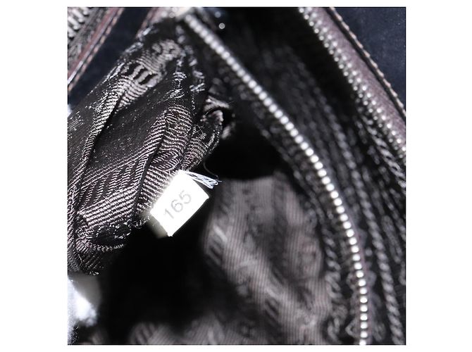 PRADA Schultertasche aus Canvas Leder Braun Silber Authentisch bs28705 - Ansicht 12