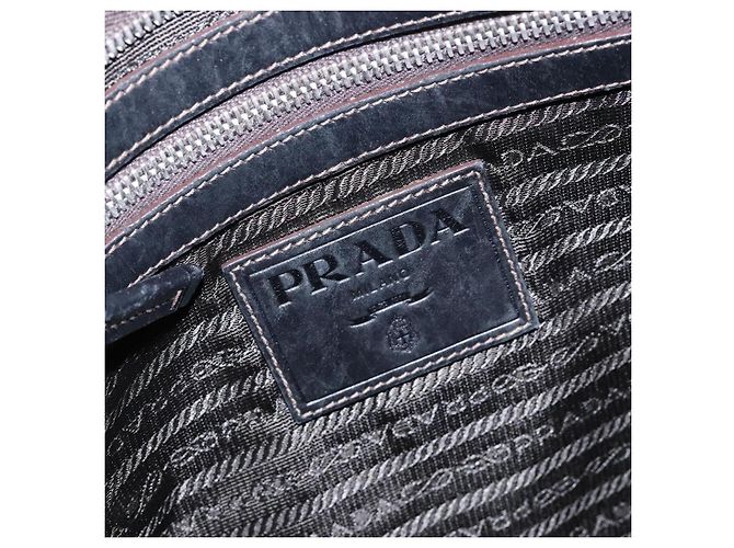 PRADA Schultertasche aus Canvas Leder Braun Silber Authentisch bs28705 - Ansicht 19