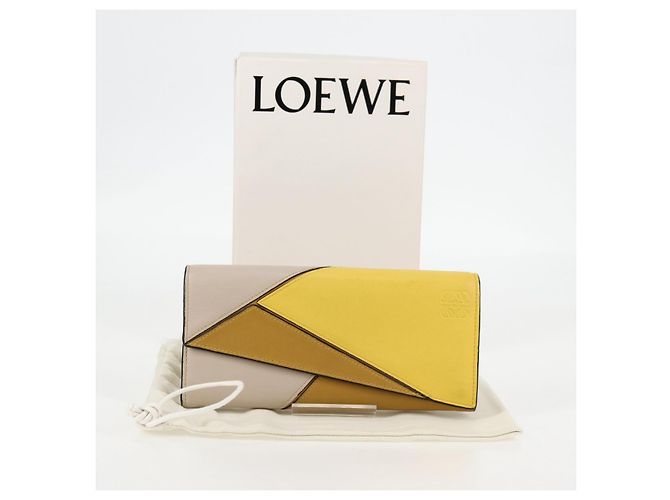 LOEWE Puzzle Anagram Long Wallet Pelle Gialla Auth 134883M Giallo - vista 12