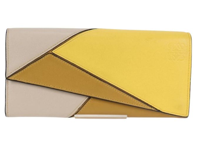 LOEWE Puzzle Anagram Long Wallet Pelle Gialla Auth 134883M Giallo - vista 13