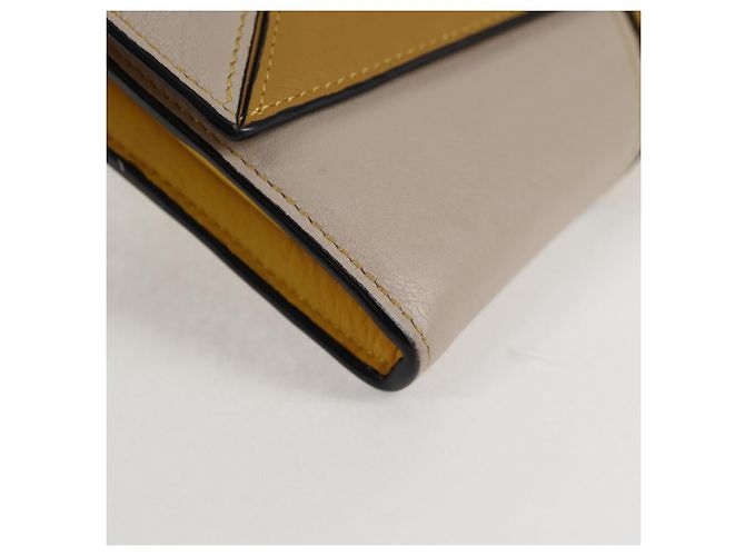 LOEWE Puzzle Anagram Long Wallet Pelle Gialla Auth 134883M Giallo - vista 14
