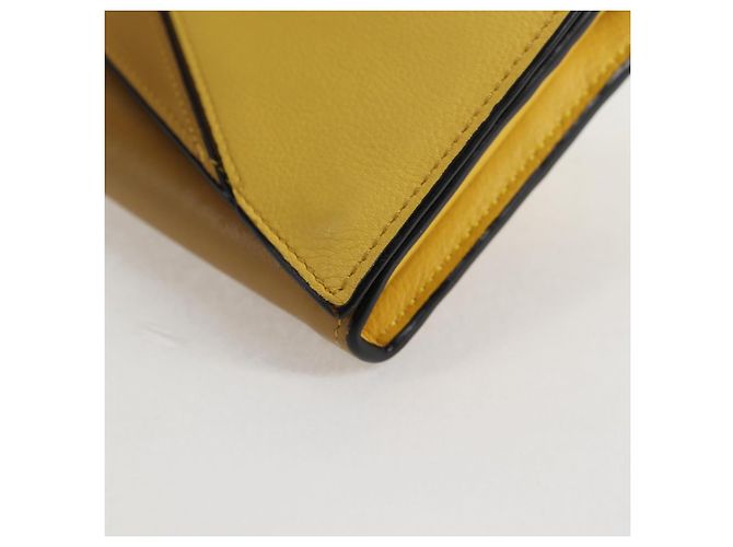 LOEWE Puzzle Anagram Long Wallet Pelle Gialla Auth 134883M Giallo - vista 15