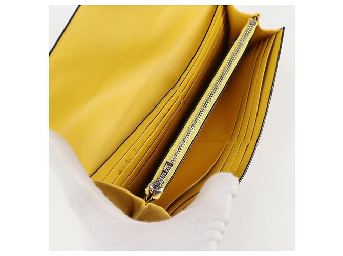 LOEWE Puzzle Anagram Long Wallet Pelle Gialla Auth 134883M Giallo - vista 21