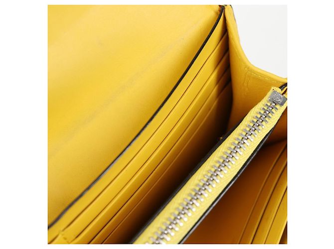 LOEWE Puzzle Anagram Long Wallet Pelle Gialla Auth 134883M Giallo - vista 22