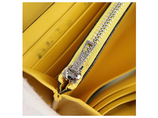LOEWE Puzzle Anagram Long Wallet Pelle Gialla Auth 134883M Giallo - vista 26
