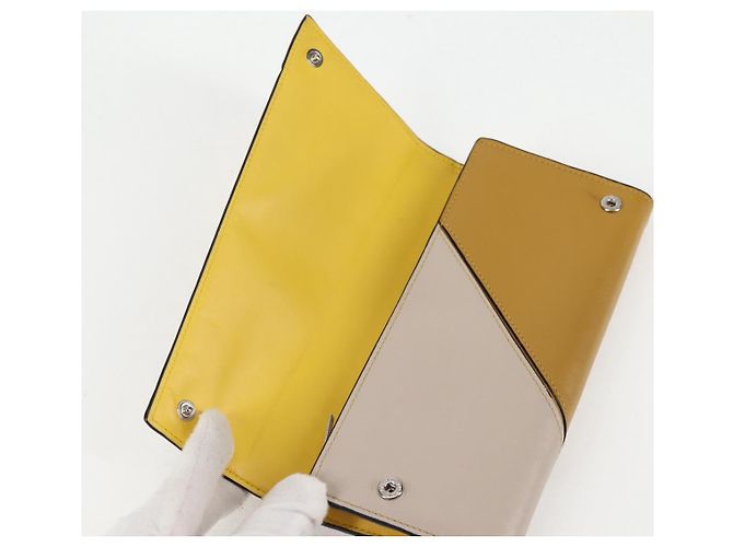 LOEWE Puzzle Anagram Long Wallet Pelle Gialla Auth 134883M Giallo - vista 7