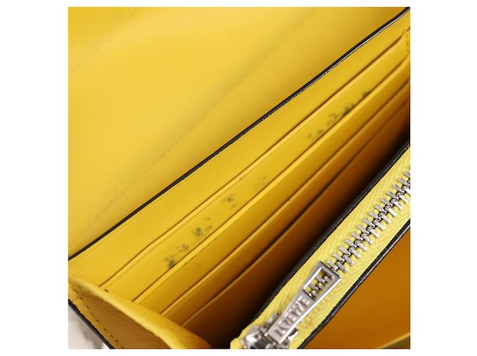 LOEWE Puzzle Anagram Long Wallet Pelle Gialla Auth 134883M Giallo - vista 8