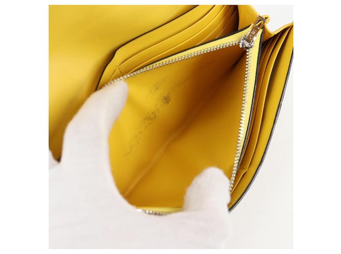 LOEWE Puzzle Anagram Long Wallet Pelle Gialla Auth 134883M Giallo - vista 9