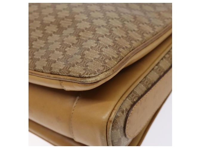 Céline Borsa a Spalla in Tela Macadam CELINE Beige Oro Auth ki5971 D'oro - vista 10