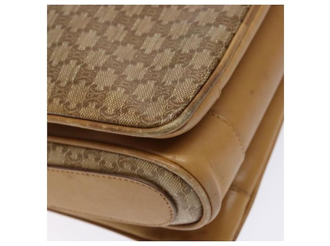 Céline Borsa a Spalla in Tela Macadam CELINE Beige Oro Auth ki5971 D'oro - vista 11