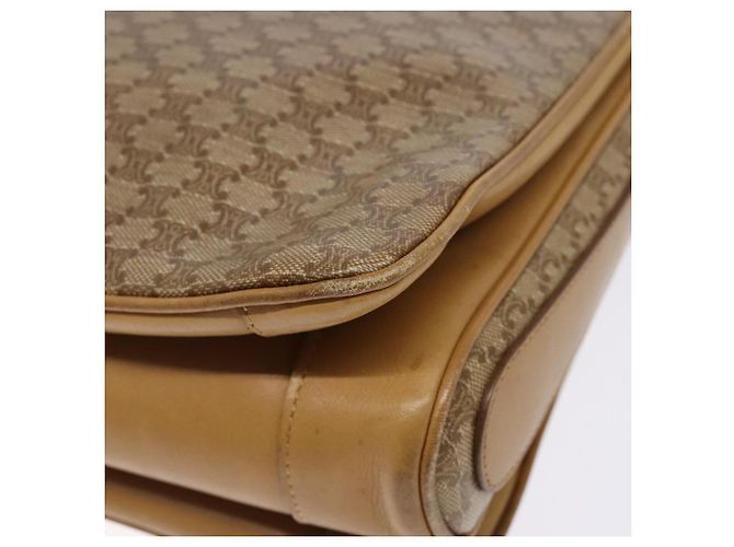 Céline Borsa a Spalla in Tela Macadam CELINE Beige Oro Auth ki5971 D'oro - vista 12