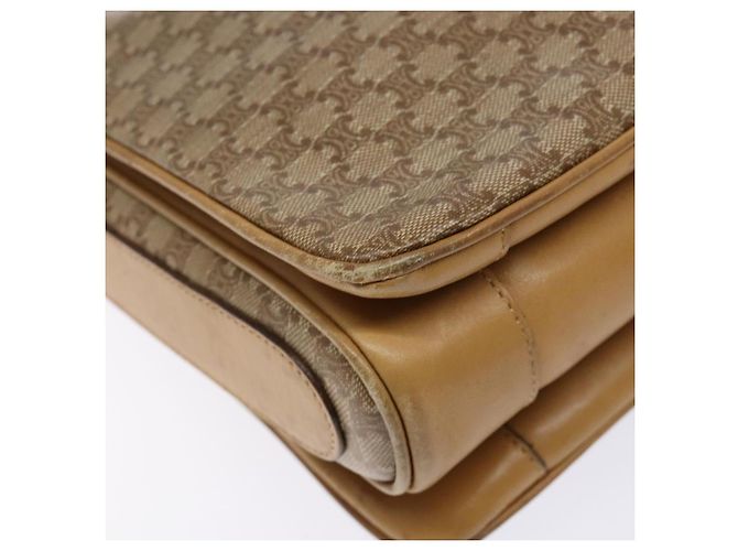 Céline Borsa a Spalla in Tela Macadam CELINE Beige Oro Auth ki5971 D'oro - vista 13