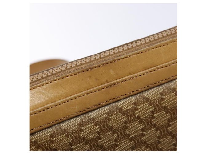 Céline Borsa a Spalla in Tela Macadam CELINE Beige Oro Auth ki5971 D'oro - vista 15