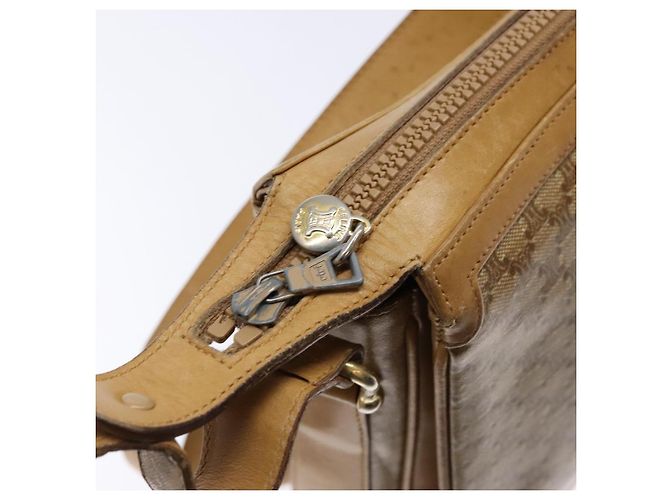 Céline Borsa a Spalla in Tela Macadam CELINE Beige Oro Auth ki5971 D'oro - vista 16