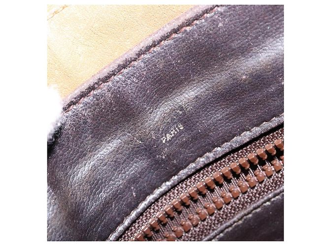 Céline Borsa a Spalla in Tela Macadam CELINE Beige Oro Auth ki5971 D'oro - vista 17
