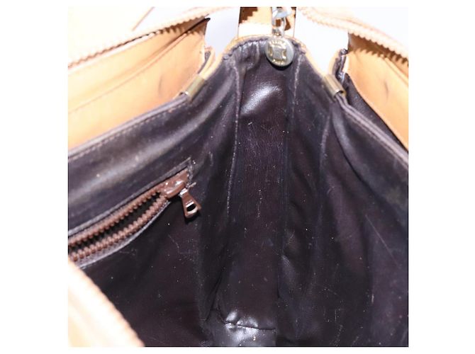Céline Borsa a Spalla in Tela Macadam CELINE Beige Oro Auth ki5971 D'oro - vista 19