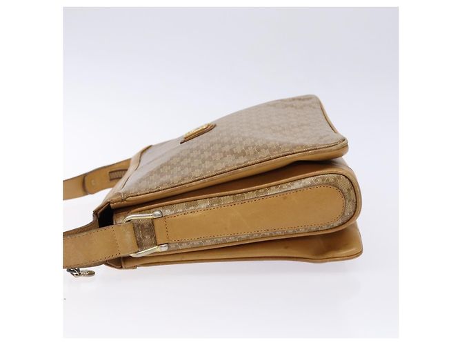 Céline Borsa a Spalla in Tela Macadam CELINE Beige Oro Auth ki5971 D'oro - vista 5