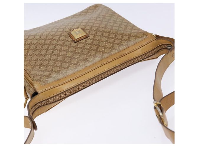 Céline Borsa a Spalla in Tela Macadam CELINE Beige Oro Auth ki5971 D'oro - vista 6
