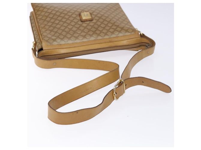 Céline Borsa a Spalla in Tela Macadam CELINE Beige Oro Auth ki5971 D'oro - vista 7