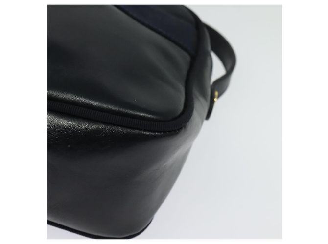 Bolso de Hombro Vala de Cuero Azul Marino y Oro Auth 138120 de Salvatore Ferragamo Dorado - vista 11