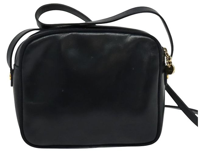 Bolso de Hombro Vala de Cuero Azul Marino y Oro Auth 138120 de Salvatore Ferragamo Dorado - vista 3