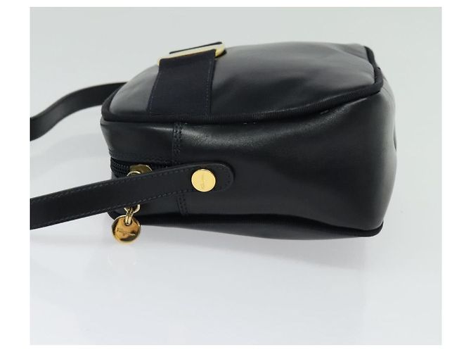 Bolso de Hombro Vala de Cuero Azul Marino y Oro Auth 138120 de Salvatore Ferragamo Dorado - vista 4