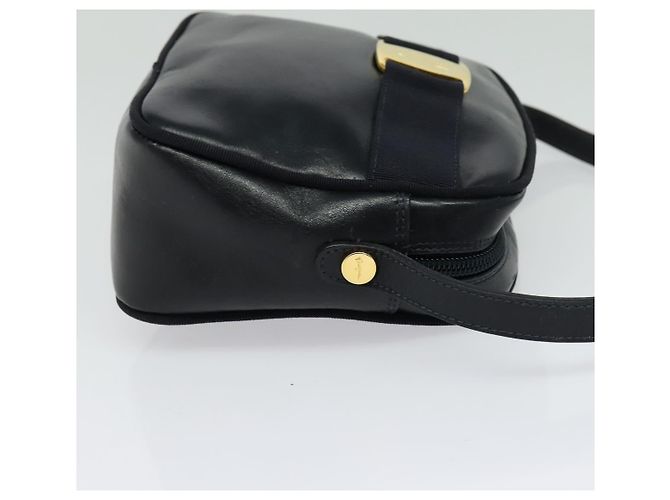 Bolso de Hombro Vala de Cuero Azul Marino y Oro Auth 138120 de Salvatore Ferragamo Dorado - vista 5