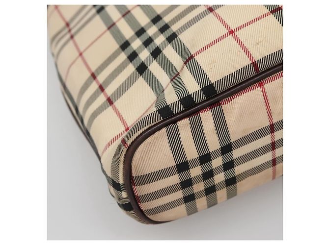 Burberry Nova Check Handtasche aus Canvas Beige Silber Authentisch 139256 - Ansicht 11