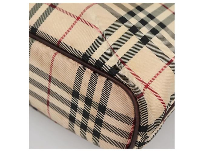 Burberry Nova Check Handtasche aus Canvas Beige Silber Authentisch 139256 - Ansicht 12