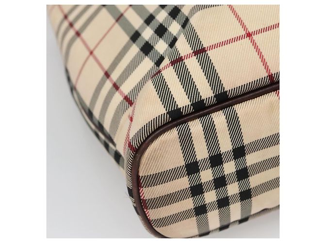 Burberry Nova Check Handtasche aus Canvas Beige Silber Authentisch 139256 - Ansicht 13
