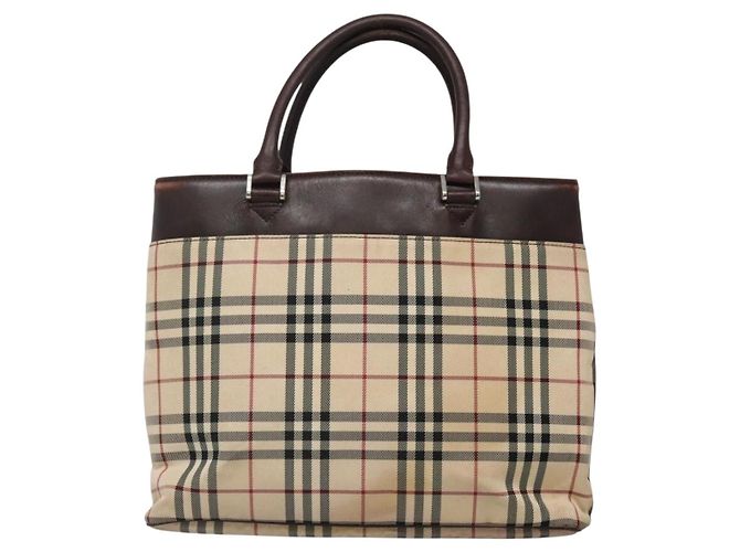 Burberry Nova Check Handtasche aus Canvas Beige Silber Authentisch 139256 - Ansicht 3