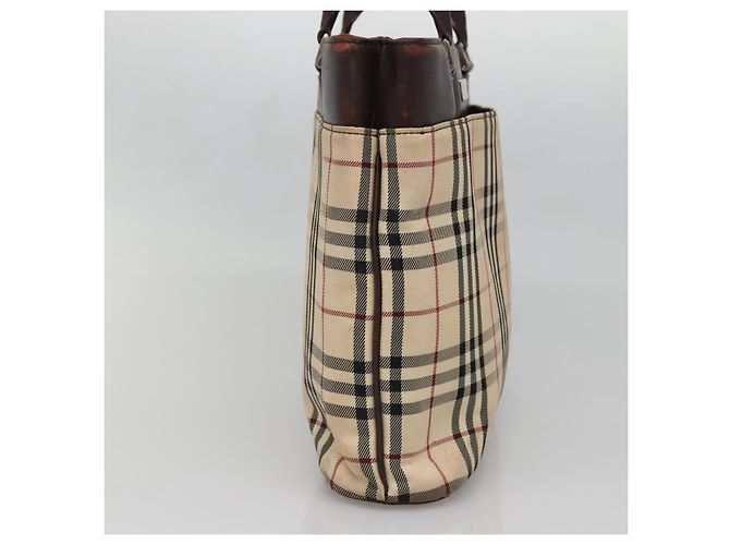 Burberry Nova Check Handtasche aus Canvas Beige Silber Authentisch 139256 - Ansicht 4