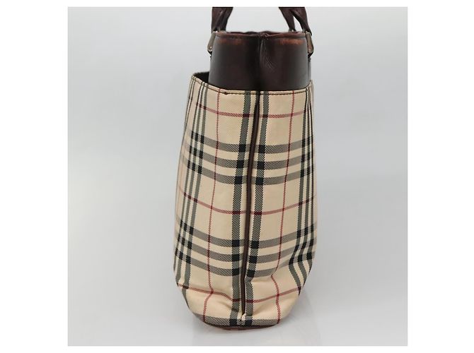 Burberry Nova Check Handtasche aus Canvas Beige Silber Authentisch 139256 - Ansicht 5