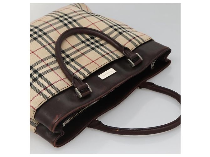 Burberry Nova Check Handtasche aus Canvas Beige Silber Authentisch 139256 - Ansicht 6