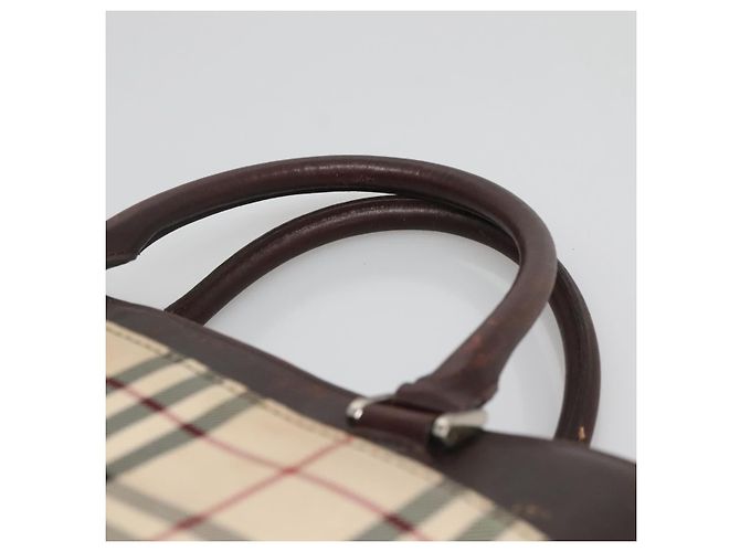 Burberry Nova Check Handtasche aus Canvas Beige Silber Authentisch 139256 - Ansicht 8