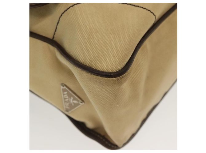 PRADA Schultertasche aus Canvas Beige Silber Authentisch 133380 - Ansicht 10
