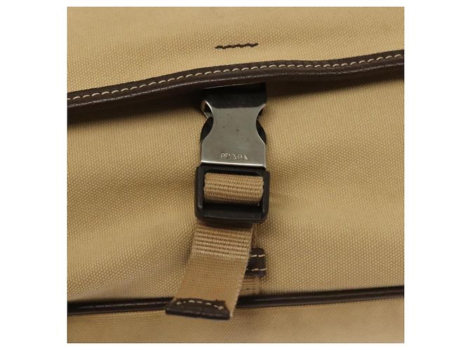 PRADA Schultertasche aus Canvas Beige Silber Authentisch 133380 - Ansicht 15